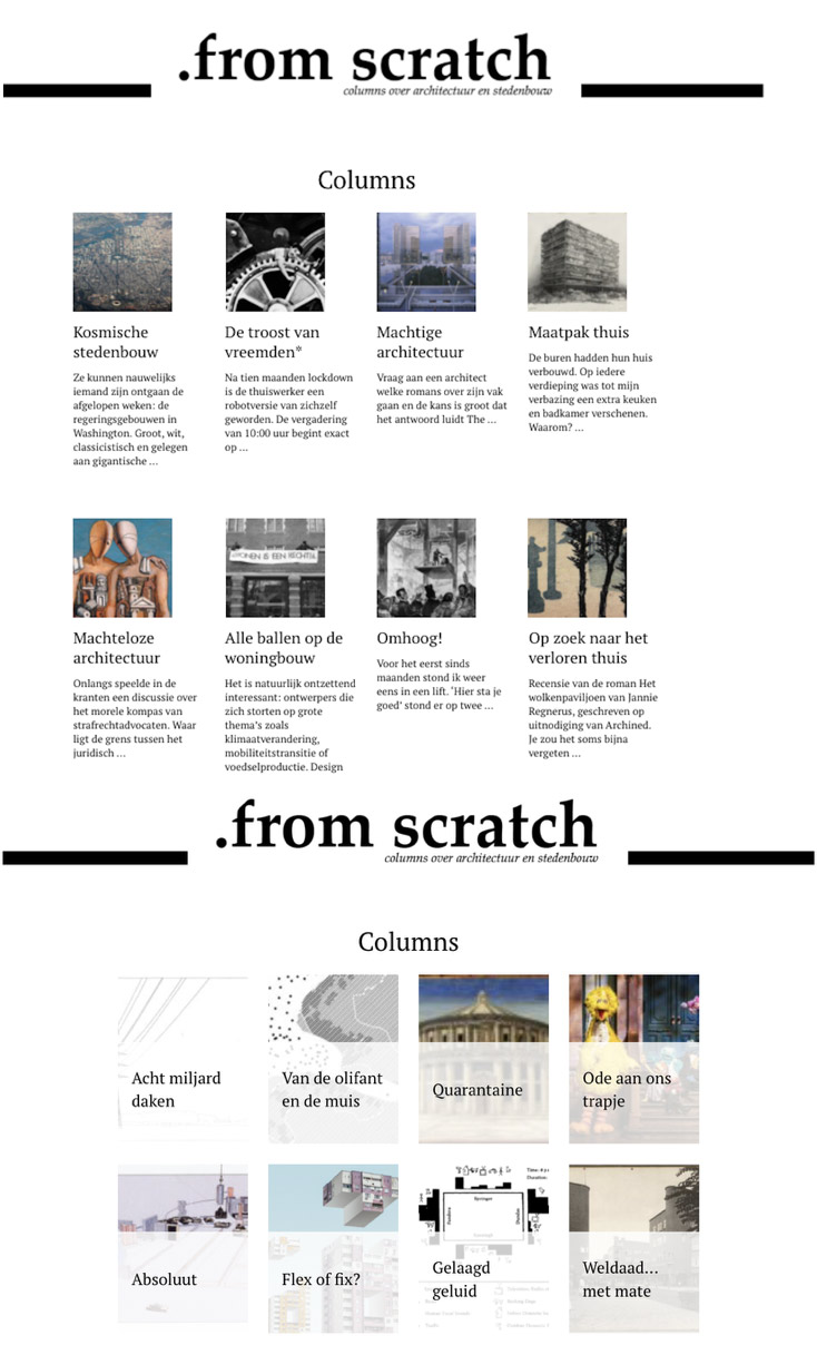 Website from-scratch oud en nieuw post-grid